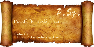 Polák Szénia névjegykártya